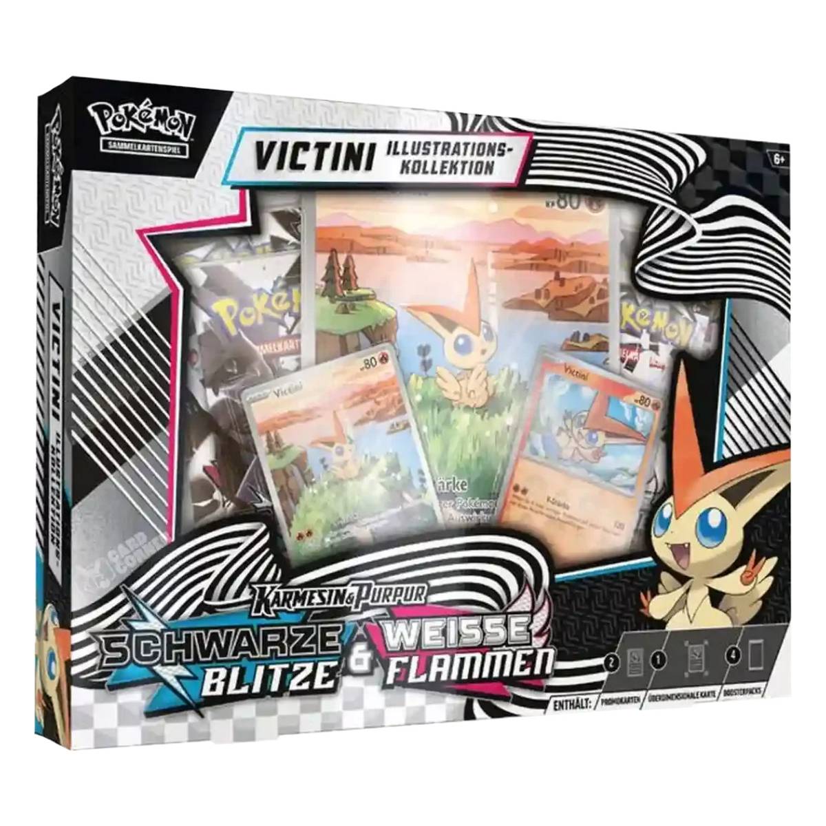 Pokemon Schwarz Blitze & Weisse Flammen Victini Illustrations-Kollektion DE