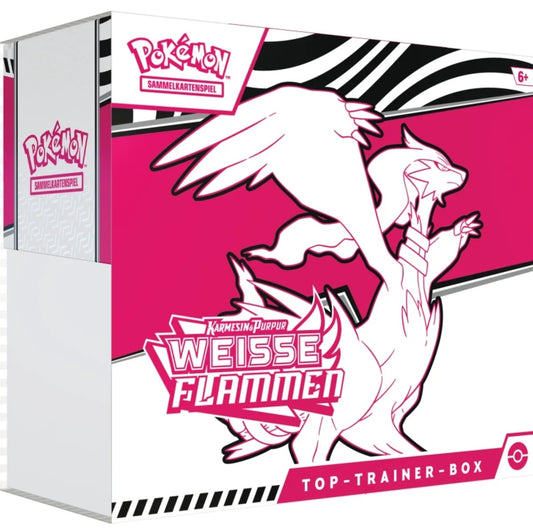 Pokémon Top-Trainer-Box Karmesin & Purpur – Weisse Flammen
